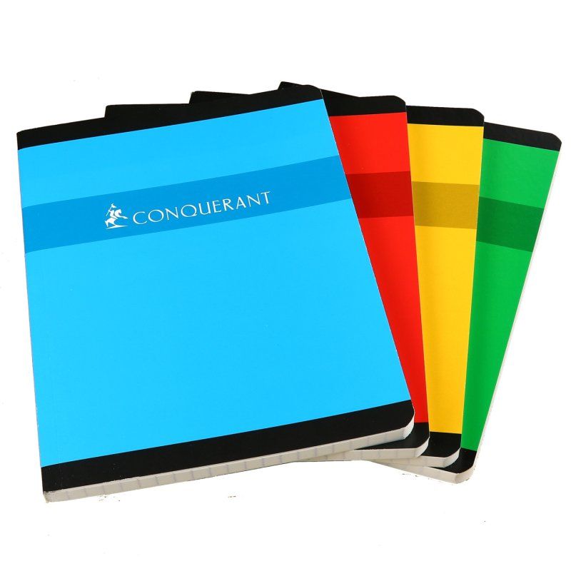 Conquerant 100104778 writing notebook 192 sheets Red, Green, Yellow, Blue