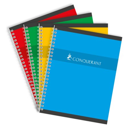 Conquerant 100105079 bloc-notes 100 feuilles Rouge, Vert, Jaune, Bleu