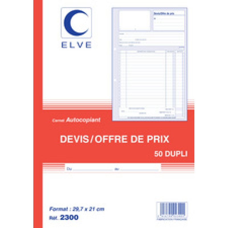 ELVE Manifold "Devis - Offre de prix", 210 x 297 mm, tripli