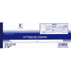 ELVE Carnet à souche "Lettres de change", 102 x 270 mm