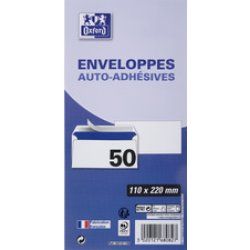 Oxford Enveloppes Velin, C6, blanc, sans fenêtre