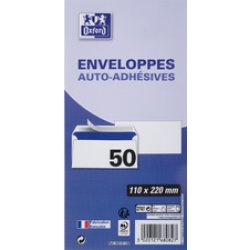 Oxford Enveloppes Velin, DL, blanches, sans fenêtre