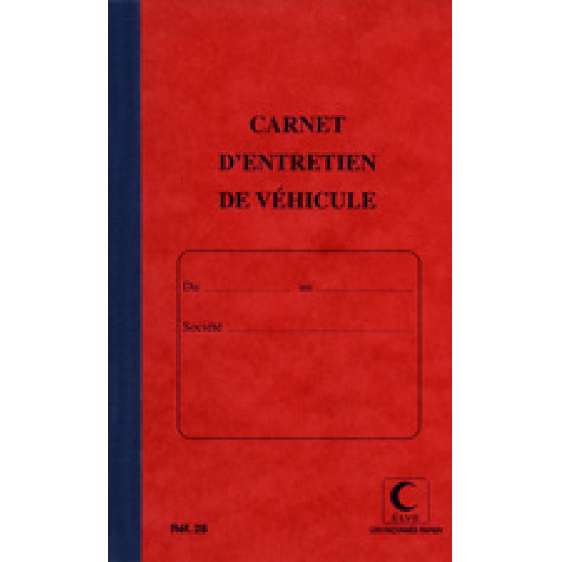 ELVE Carnet d'entretien de véhicule, 32 pages