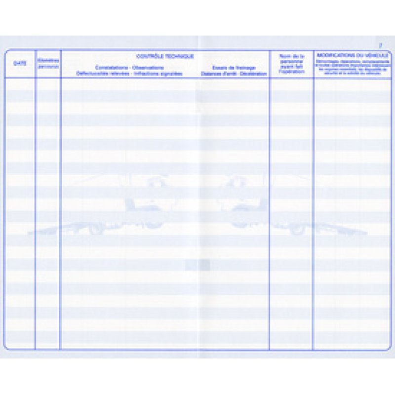 ELVE Carnet d'entretien de véhicule, 32 pages