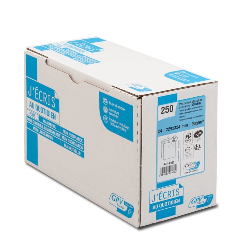 GPV France 4300 enveloppe C4 (229 x 324 mm) Blanc 250 pièce(s)