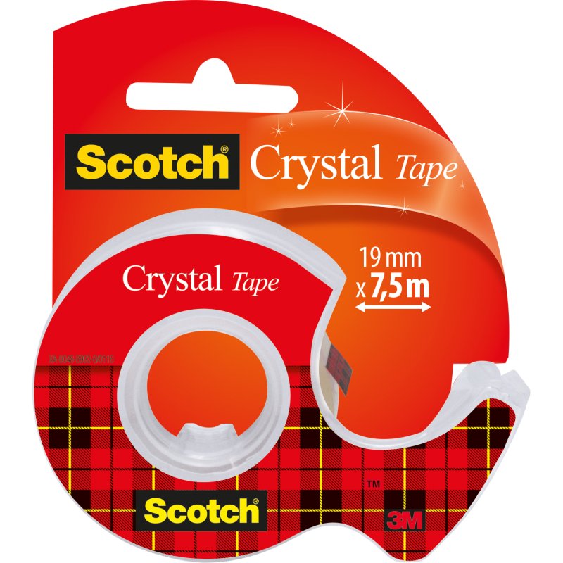 Scotch Ruban adhésif Crystal Clear 600, avec dévidoir