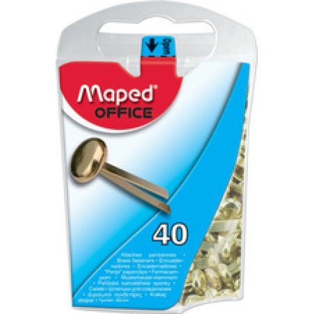 Maped Attaches parisiennes à tête ronde, en laiton, 17 mm