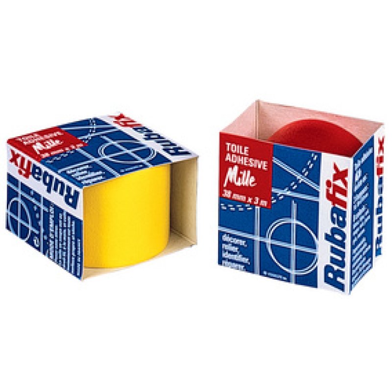 Rubafix Ruban toile, se découpe à la main, plastifié, bleu