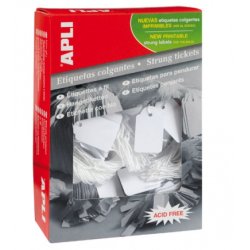 APLI Etiquette à suspendre, dimensions: 18 x 29 mm, blanc