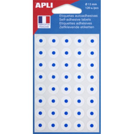 APLI Oeillets adhésifs en pochette blanc, diamètre: 13 mm