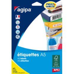 agipa Etiquette universelle, 24 x 33,5 mm, blanc