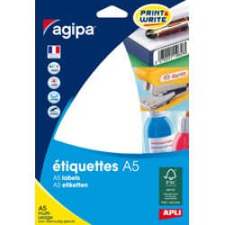 agipa Etiquette universelle, 12,8 x 38 mm, blanc