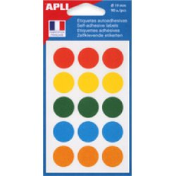 APLI Pastille de signalisation, diamètre: 15 mm, jaune