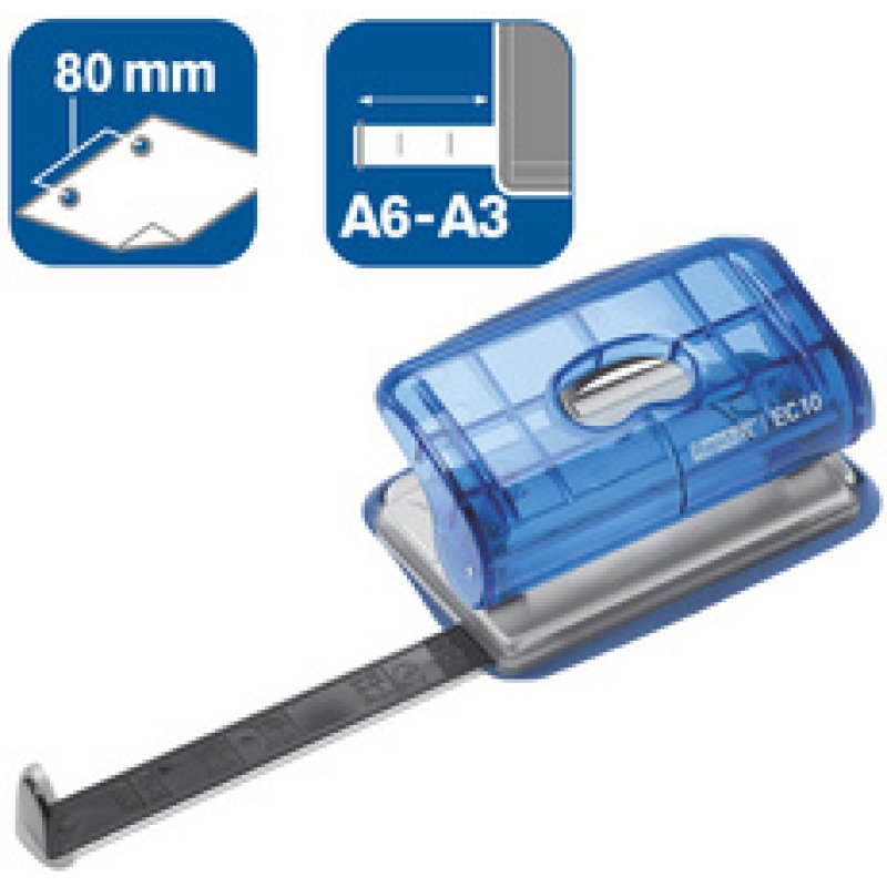 Rapid Perforateur X Ray EC 10, coque: bleu transparent