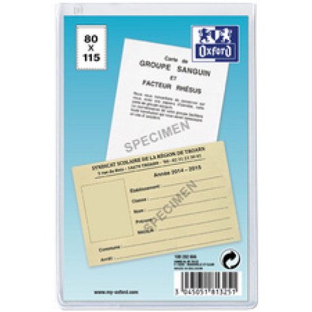 Oxford Etui de protection simple, PVC, 0,15 mm, format: A5