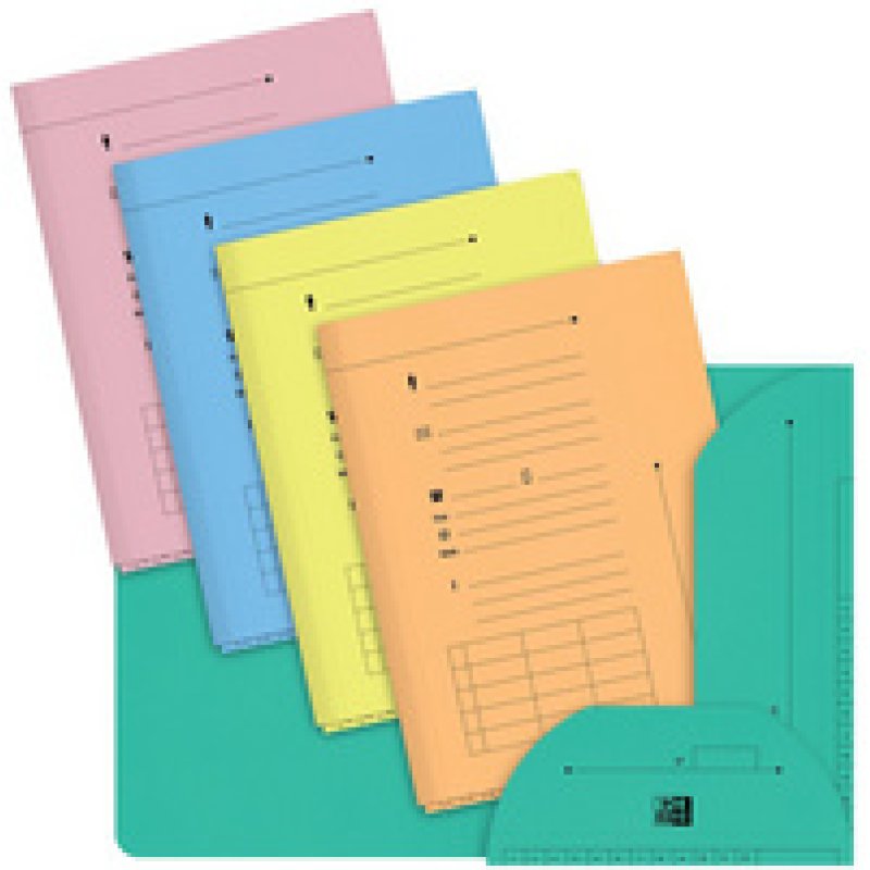 Oxford Chemise sous-dossier PASTEL, 2 rabats, A4, rose