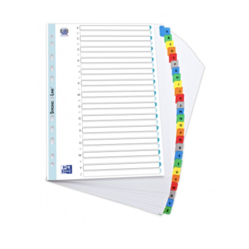 Oxford Intercalaires en carte renforcée, A-Z, 26 touches