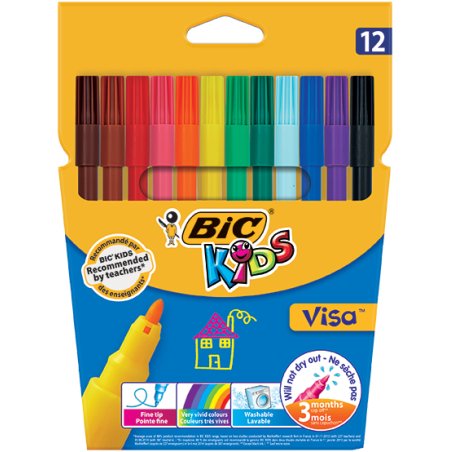 BIC Kids Visa felt pen Fine Multicolour 12 pc(s)