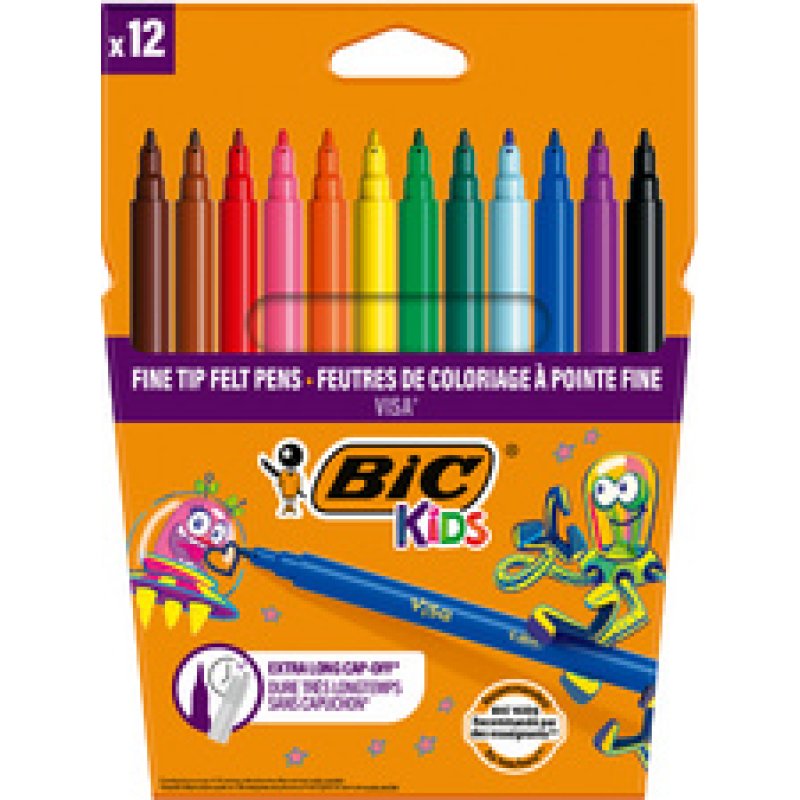 BIC KIDS Feutre Visa, étui en carton de 18