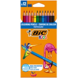 BIC KIDS Crayons de couleur Tropicolors , étui carton de 18