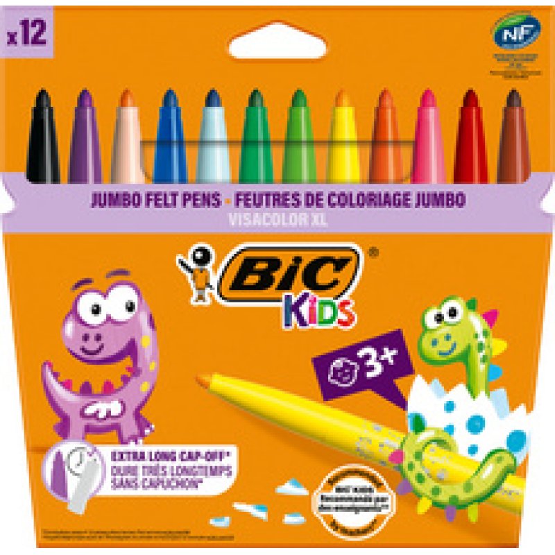 BIC KIDS Feutre Visacolor XL ecolutions, étui en carton de 8
