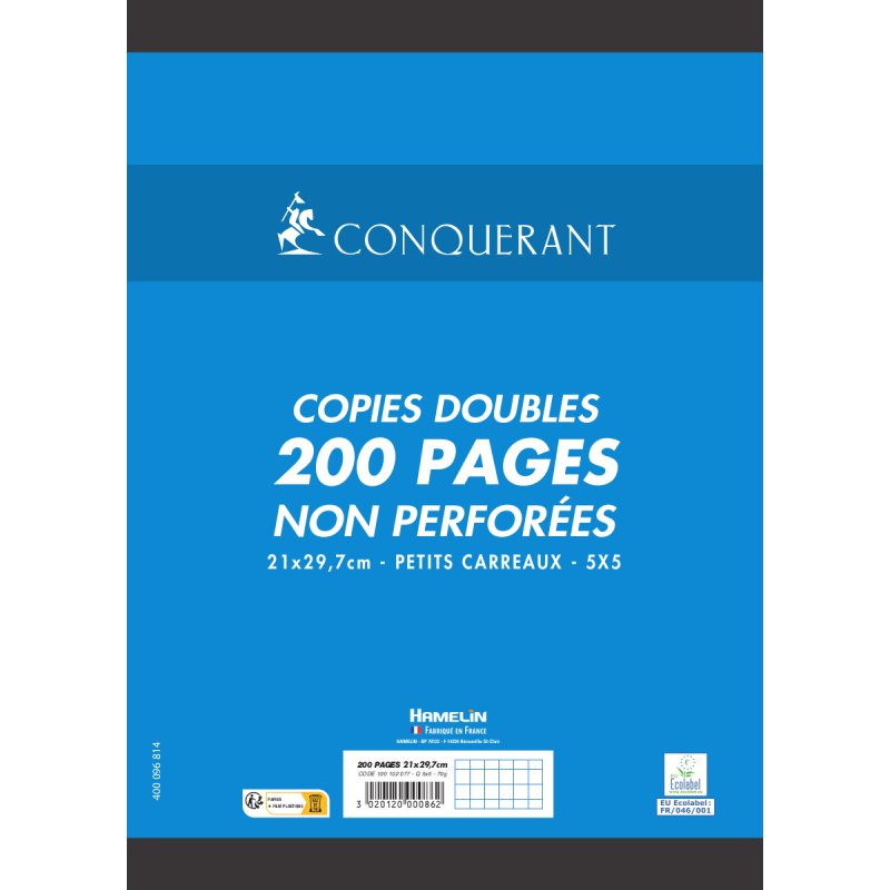 Conquerant 100102077 Post-it Rectangle Blanc 200 feuilles