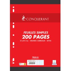 Conquerant 100102150 Post-it Rectangle Blanc 200 feuilles