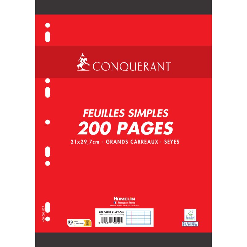 Conquerant 100102150 note paper Rectangle White 200 sheets