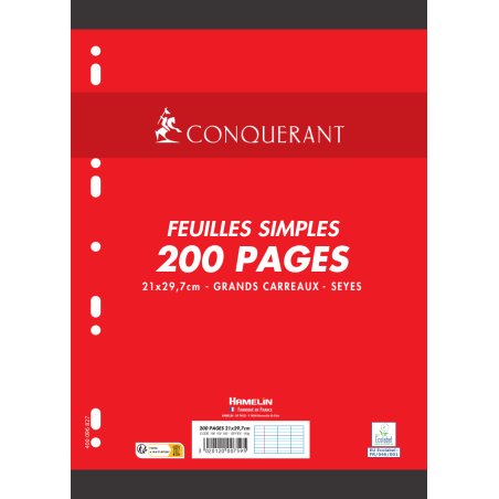 Conquerant 100102150 note paper Rectangle White 200 sheets