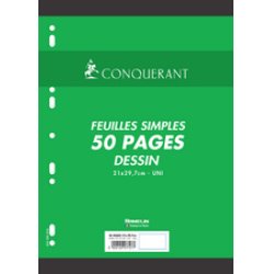 CONQUERANT SEPT Feuillets mobiles de dessin 210 x 297 mm