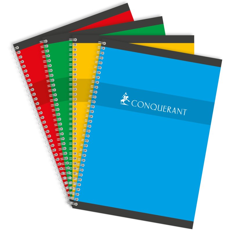 Conquerant 100102398 writing notebook A4 100 sheets Red, Green, Yellow, Blue