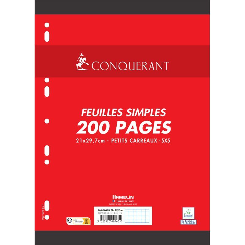 Conquerant 100100117 notebook filler paper 210 x 297 mm (A4) 200 sheets