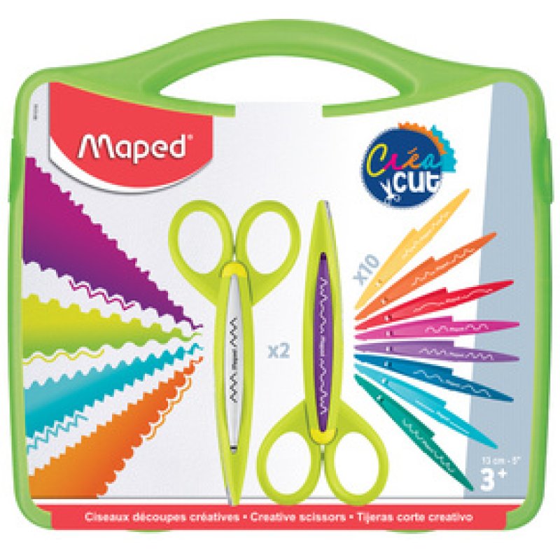 Maped Mallette de ciseaux cranteurs, 10 coupes différentes