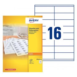 Avery DP165-100 étiquette auto-collante Rectangle Permanent Blanc 1600 pièce(s)
