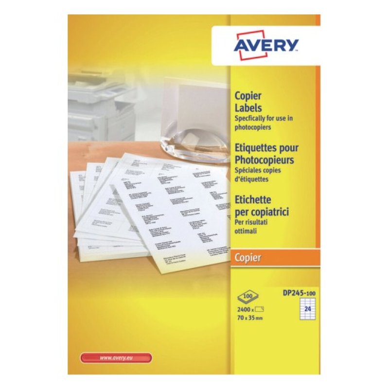 Avery DP245-100 étiquette à imprimer Blanc Imprimante d'étiquette adhésive