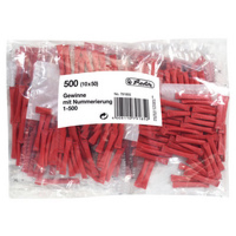 herlitz Billets gagnants, numérotés de 501-1000, rouge