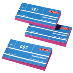 herlitz Nummernblock, Nummern 1-1000, 100 Abrisse je Block