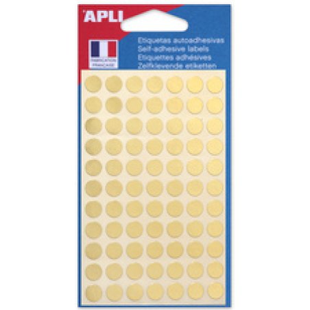 APLI Pastille de signalisation, diamètre: 15 mm, or