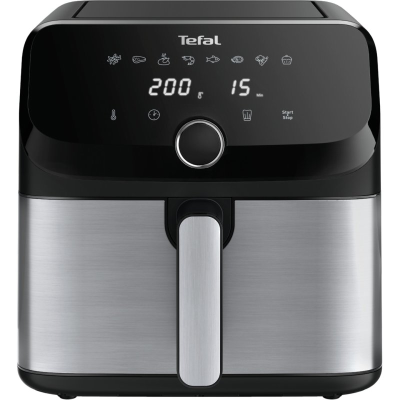 Tefal Easy Fry Mega EY855D10 friteuse Unique 7,5 L Autonome 2020 W Friteuse d’air chaud Noir, Acier inoxydable