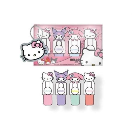 HELLO KITTY & Friends - Pack de 4 mini Surligneurs "head"