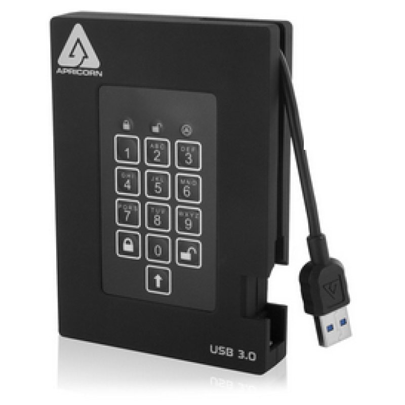 Apricorn Aegis Padlock Fortress 256 Go USB 3.2 Gen 1 (3.1 Gen 1) Noir