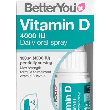 BetterYou Vitamin D Daily Oral Spray 4000 IU Vitamin D3 Supplement