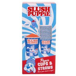 Slush Puppie Paper Cups (x 20) & Straws