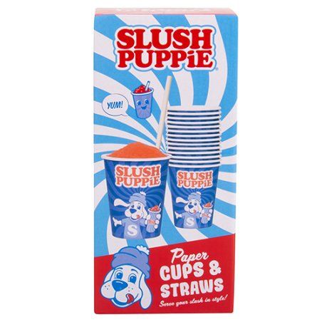 Slush Puppie Paper Cups (x 20) & Straws