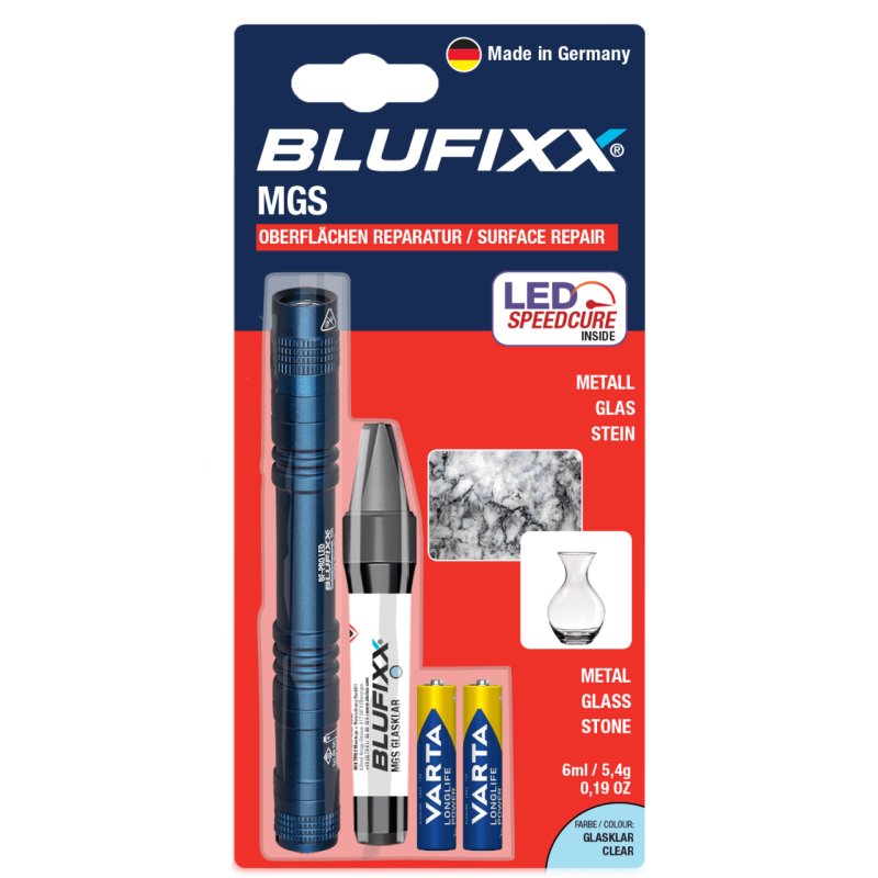 BLUFIXX-Pro Set MGS Metall, Glas und Stein - Klar 5,4g