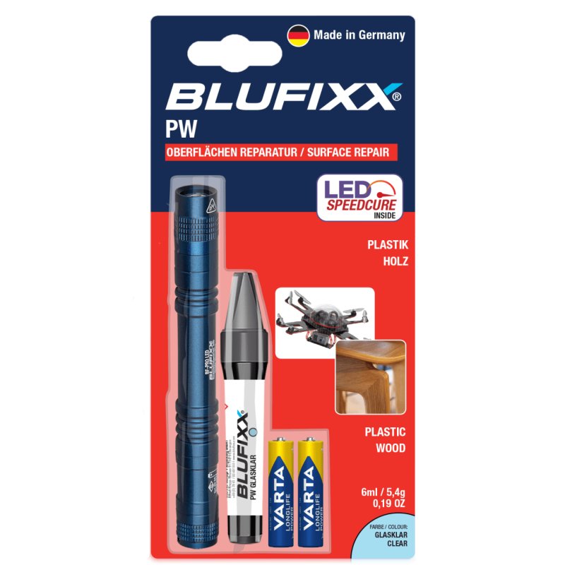 BLUFIXX-Pro Set PW Kunststoffe und Holz - Klar 5,4g