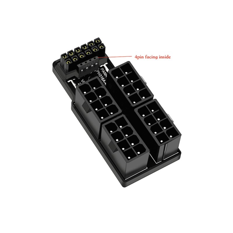 Phobya 12VHPWR Adapter 180 Grad 16Pin to 4x8Pin - White Right EOL