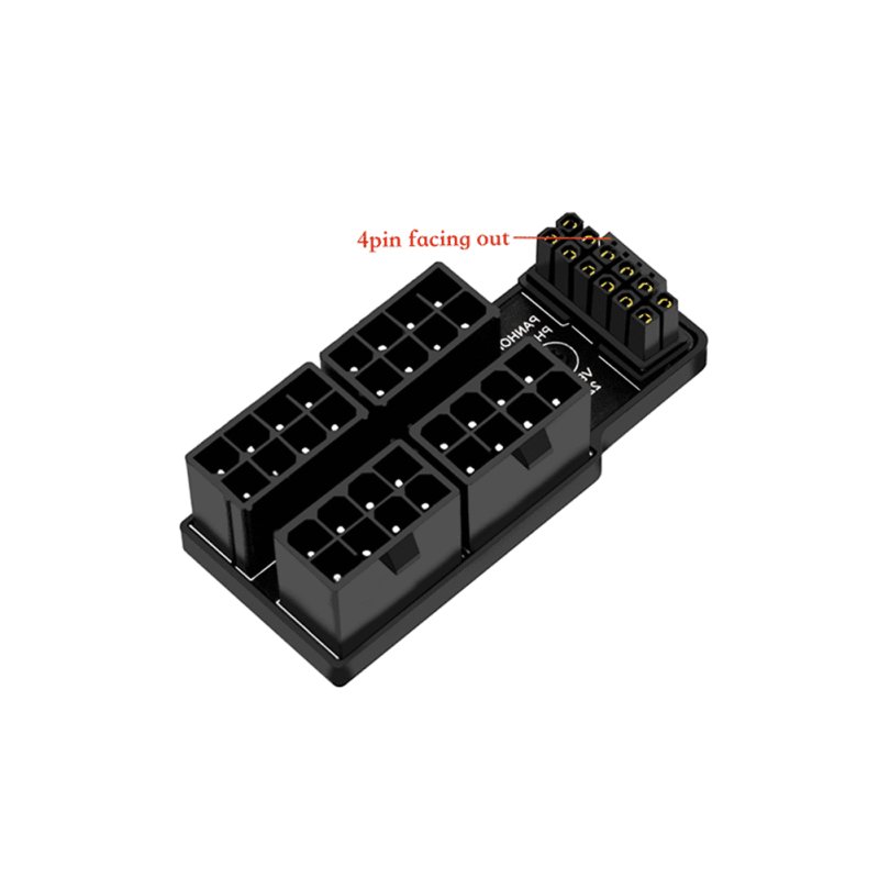 Phobya 12VHPWR Adapter 180 Grad 16Pin to 4x8Pin - White Left EOL