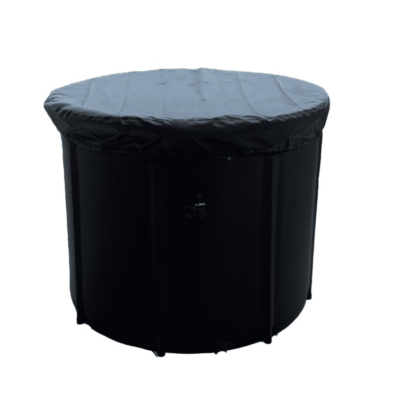 Aquatuning Eisbad Tonne mit Abdeckung 85cm Ø Schwarz