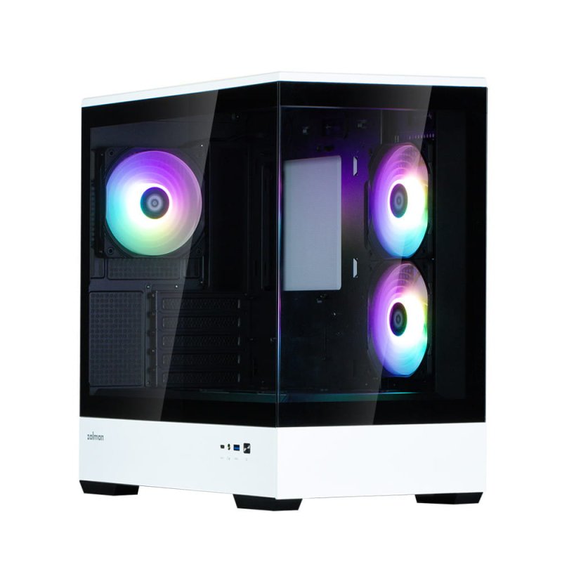Zalman P30 micro-ATX Gehäuse Tempered Glass Panoramic View - Schwarz/White